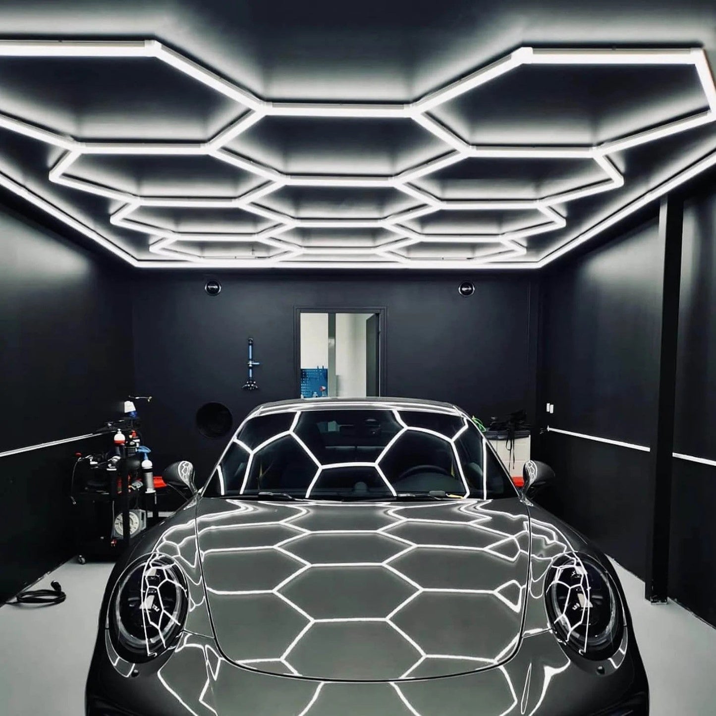 Lampe LED hexagonale en nid d'abeille idéale pour luminaire professionnel ( garage, barber, detailling, salle de sport )