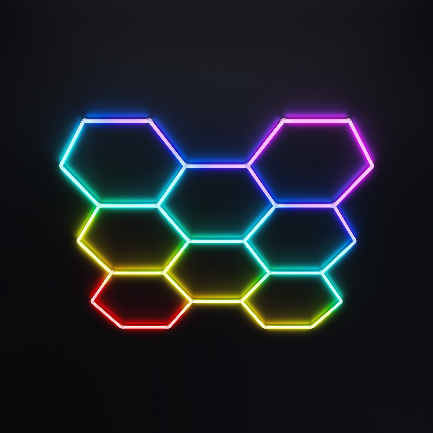 Lampe LED hexagonale couleur rgb en nid d'abeille idéale pour luminaire professionnel ( garage, barber, detailling, salle de sport )
