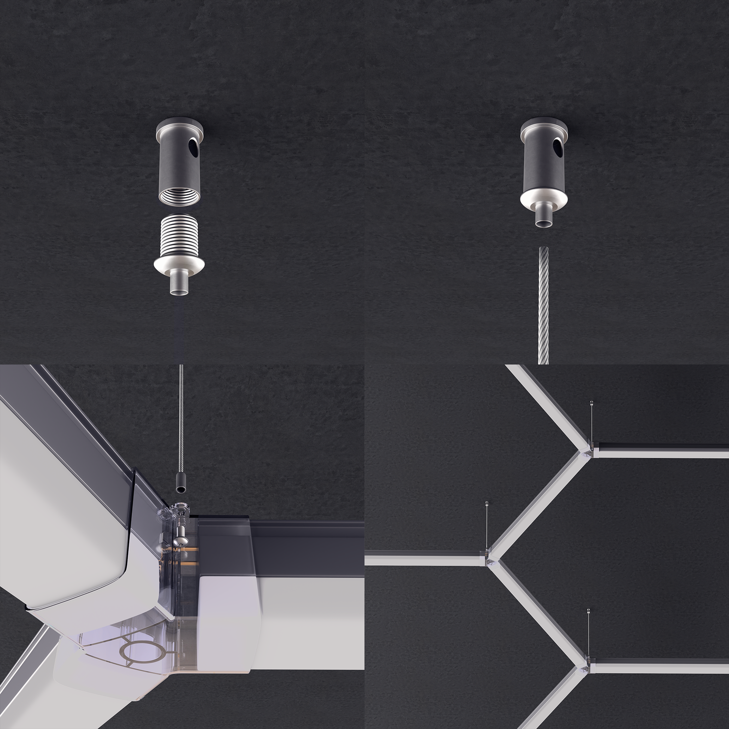 Lampe LED hexagonale en nid d'abeille idéale pour luminaire professionnel ( garage, barber, detailling, salle de sport )