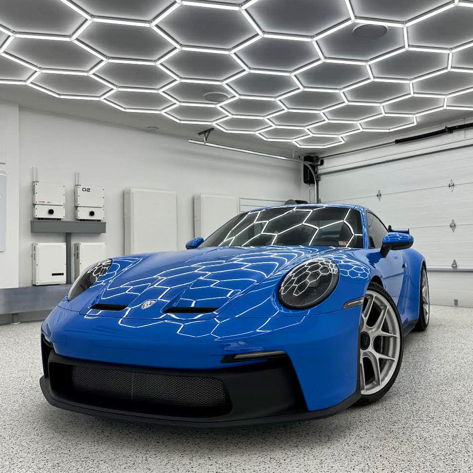 Lampe LED hexagonale en nid d'abeille idéale pour luminaire professionnel ( garage, barber, detailling, salle de sport )