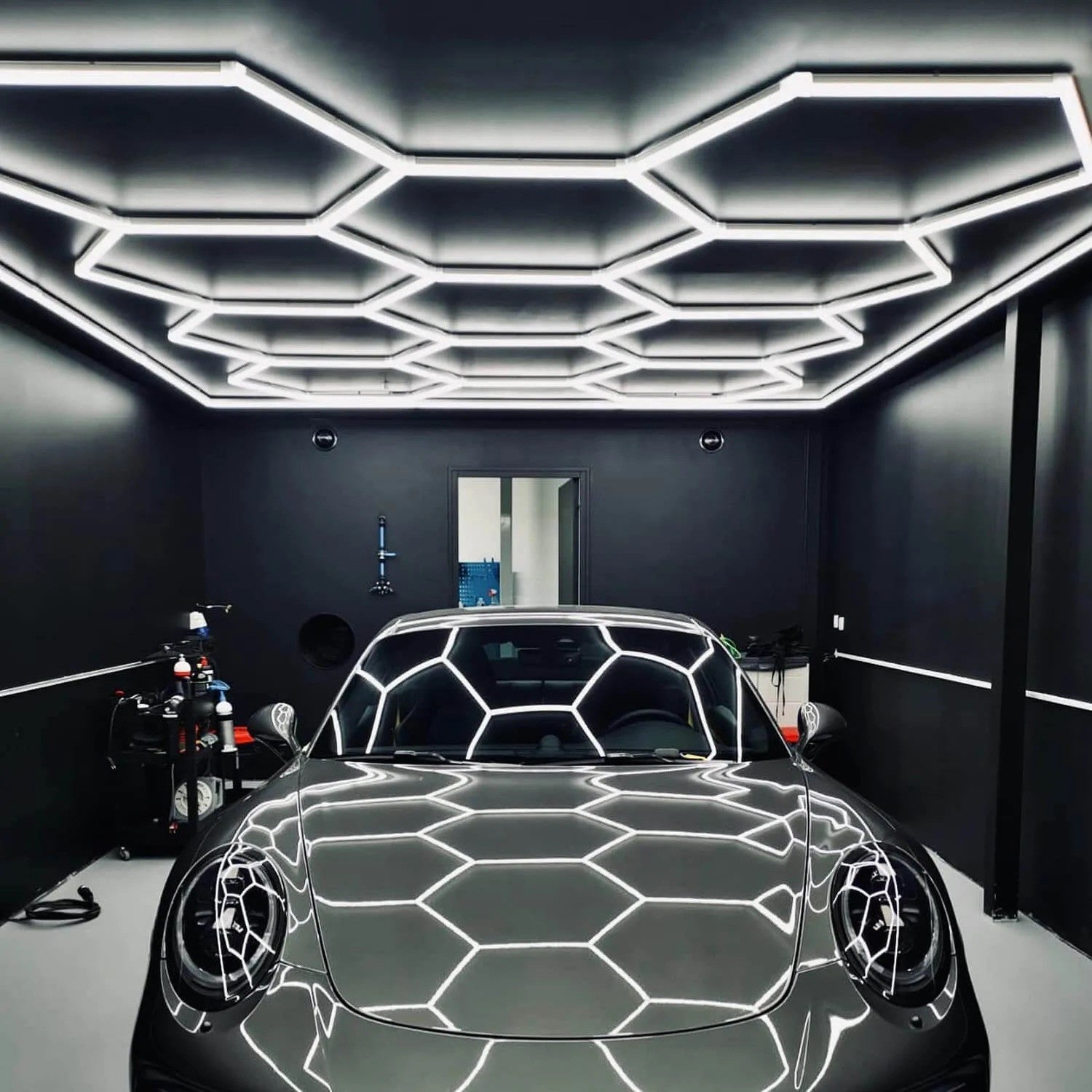 Lampe LED hexagonale en nid d'abeille idéale pour luminaire professionnel ( garage, barber, detailling, salle de sport )
