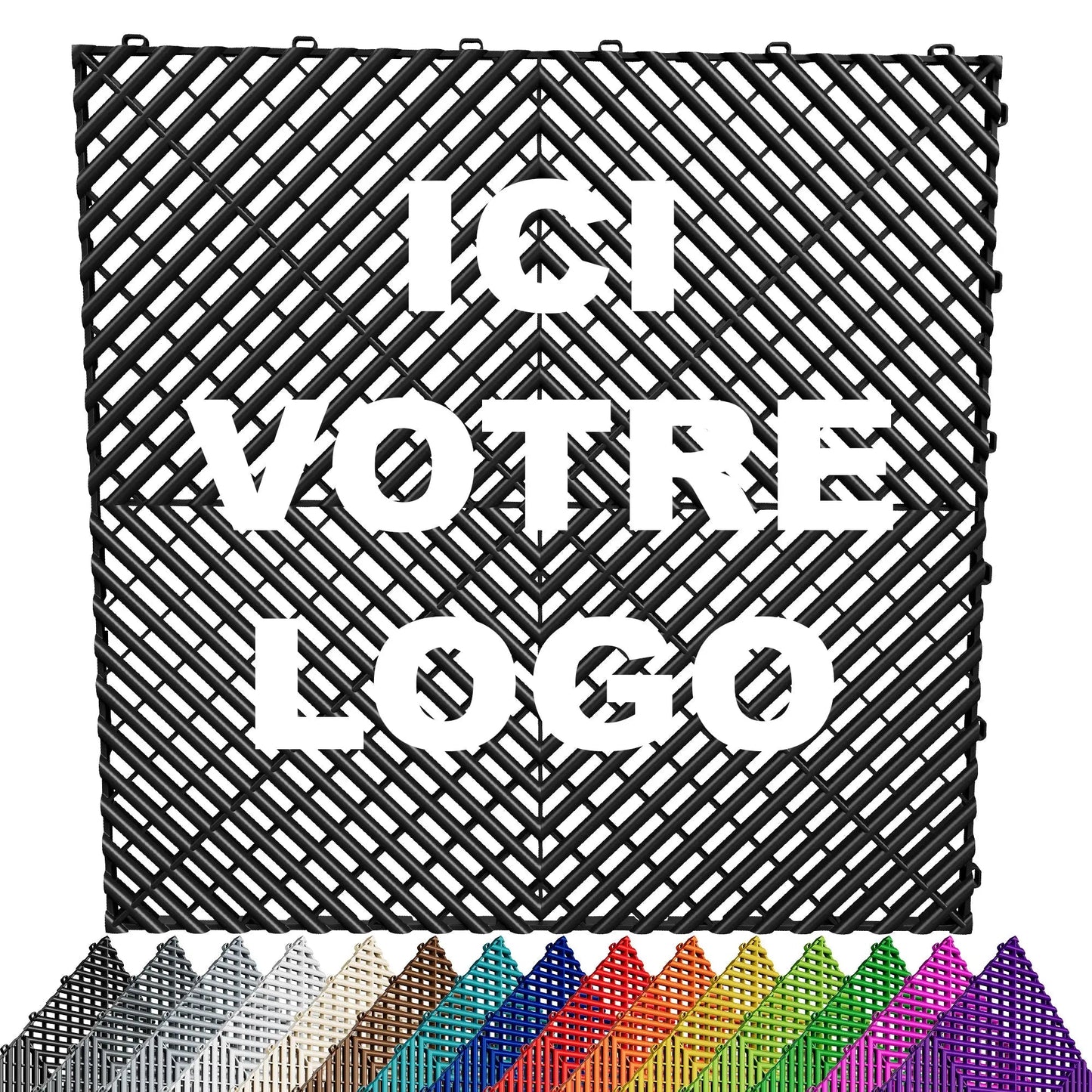 DALLE DE SOL PERSONNALISABLE EFFET DAMIER MARQUE LOGO | 15 COULEURS