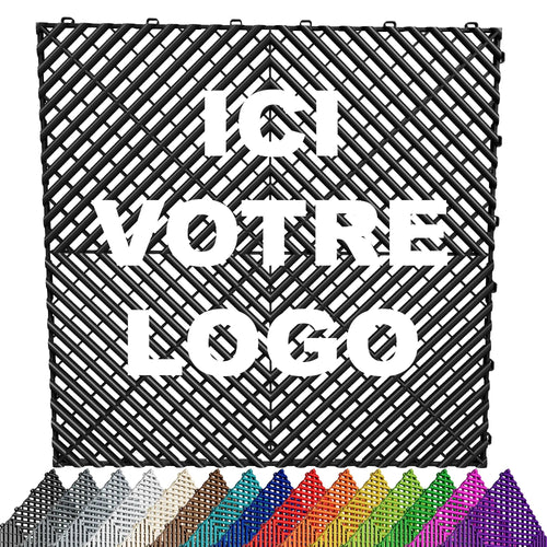 DALLE DE SOL PERSONNALISABLE EFFET DAMIER MARQUE LOGO | 15 COULEURS
