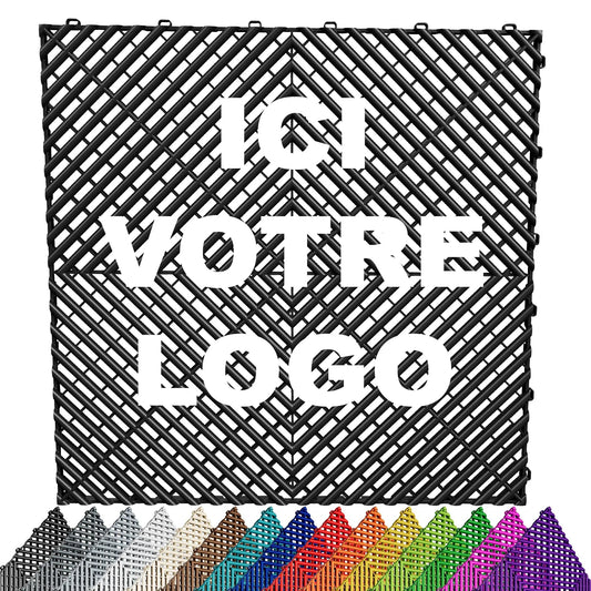 DALLE DE SOL PERSONNALISABLE EFFET DAMIER MARQUE LOGO | 15 COULEURS